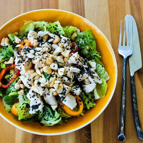 Leftover chicken Asian chopped salad