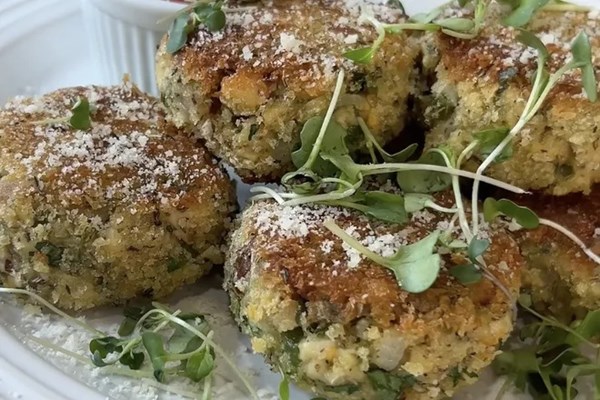 Leftover chicken croquette with marinara sauce