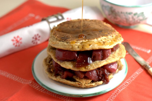 Leftover Christmas pudding spelt pancakes