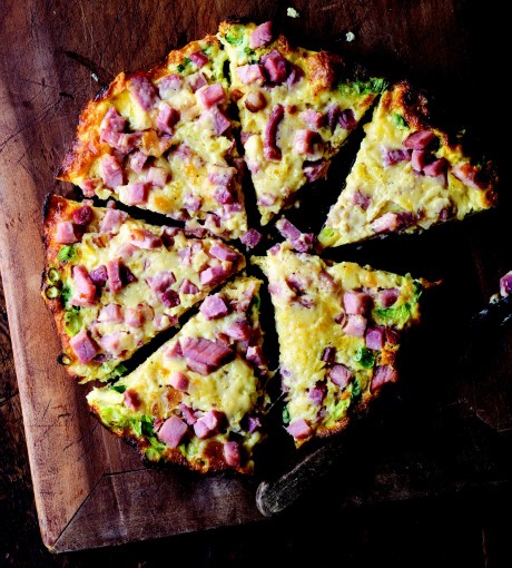 Leftover ham frittata with Gruyère