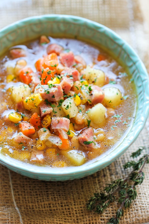 Leftover hambone soup