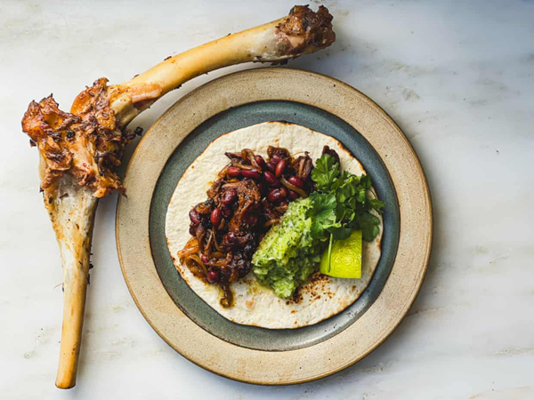 Leftover lamb barbacoa tacos