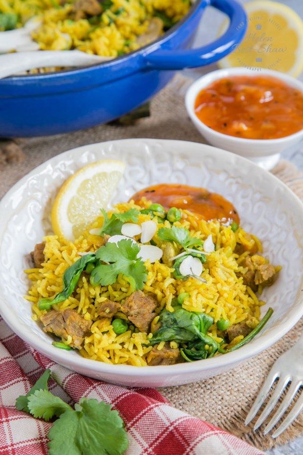 Leftover lamb biryani