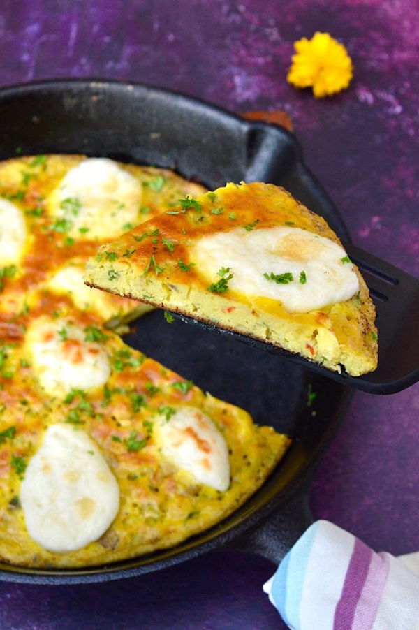 Leftover mashed potato omelette