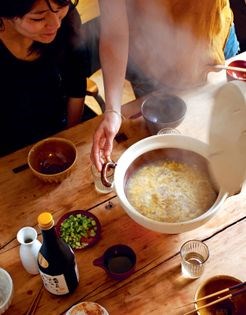 Leftover nabe rice soup (Zosui)