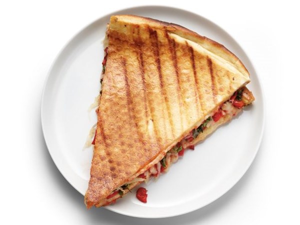 Leftover pizza panini