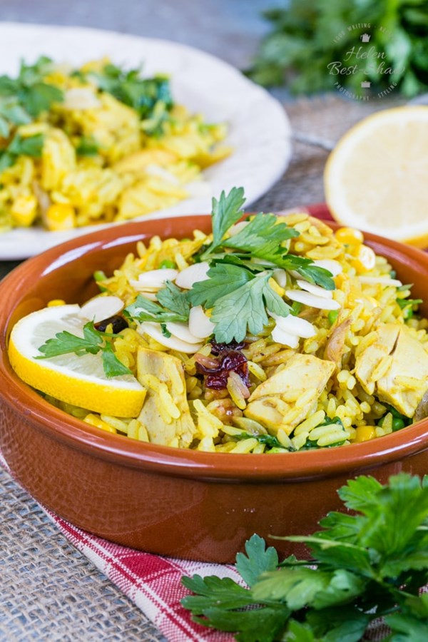 Leftover roast turkey biryani