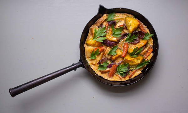 Leftover roast veg frittata