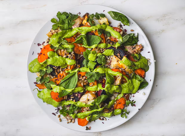 Leftover roasted vegetable salad
