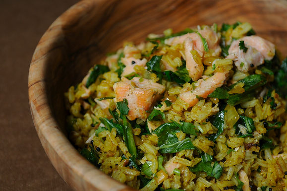 Leftover salmon kedgeree