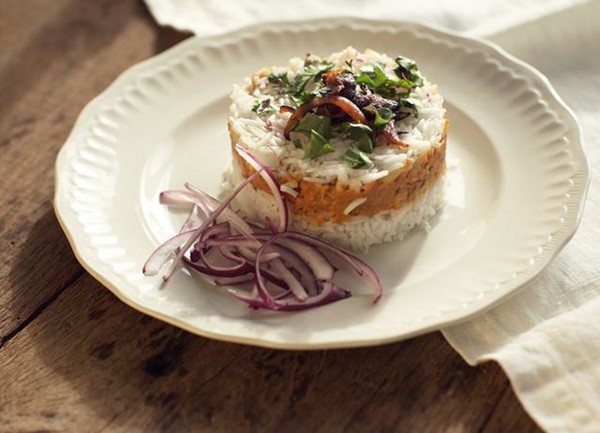 Leftover turkey biryani