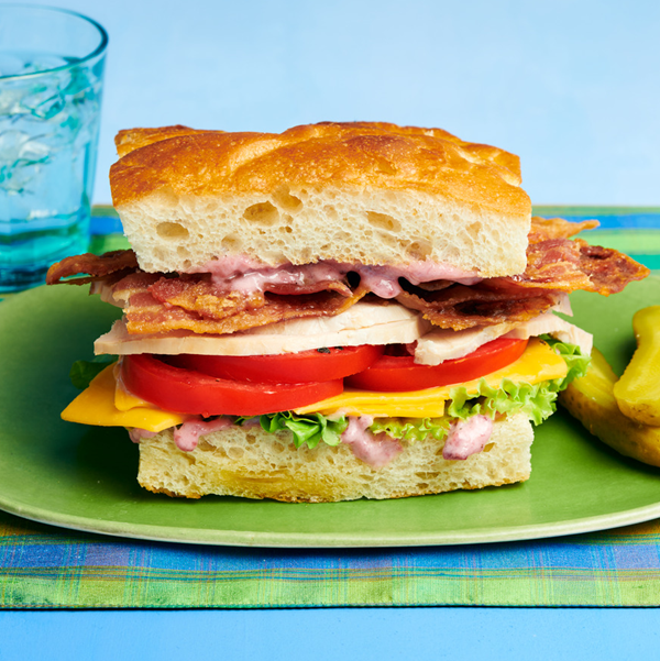 Leftover turkey BLTs with cranberry mayonnaise