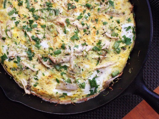 Leftover turkey frittata