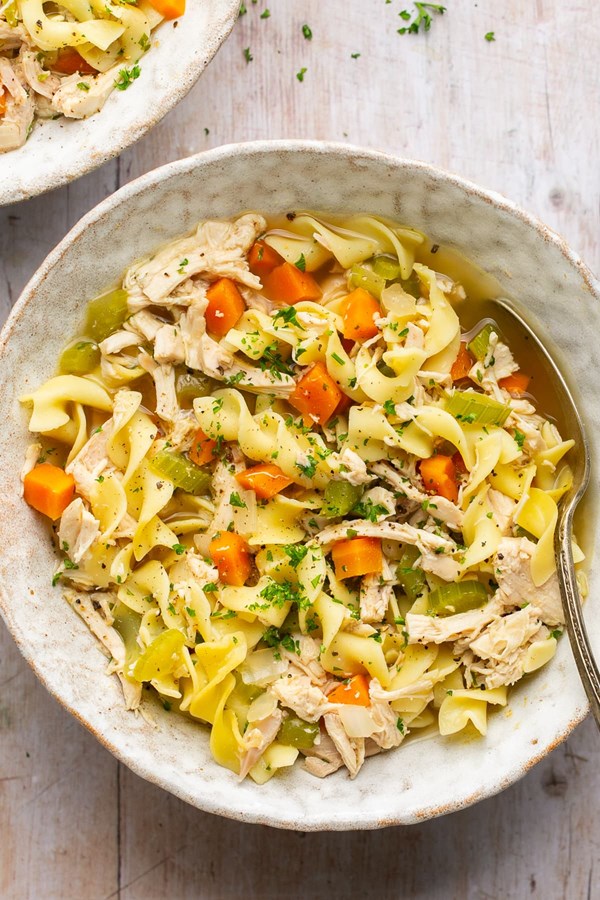 Leftover turkey noodle soup