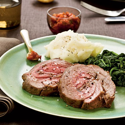Leg of lamb with spicy harissa