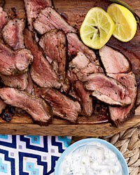 Leg of lamb with tzatziki