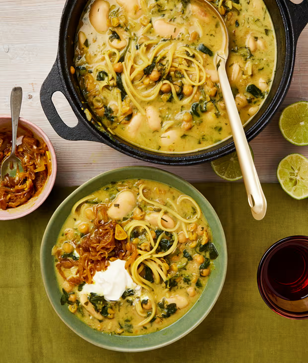Legume noodle soup