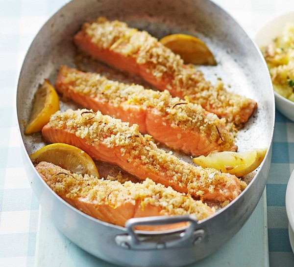 Lemon & black pepper crusted salmon 