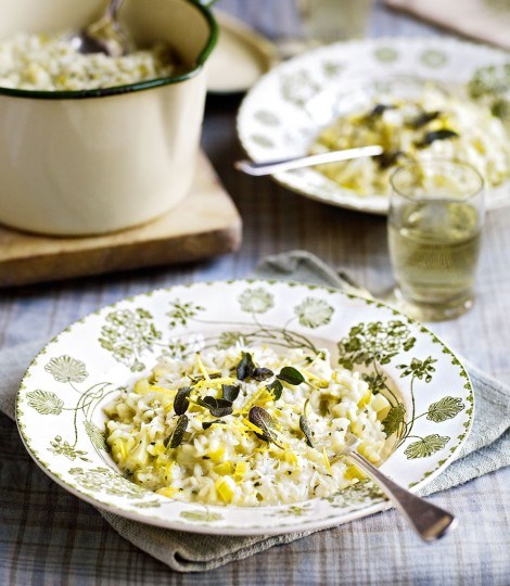 Lemon & fennel risotto with crisp fried sage