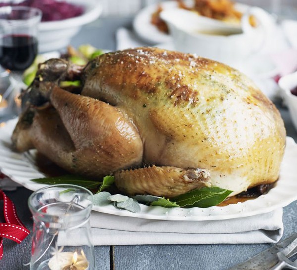 Lemon & herb-basted simple roast turkey