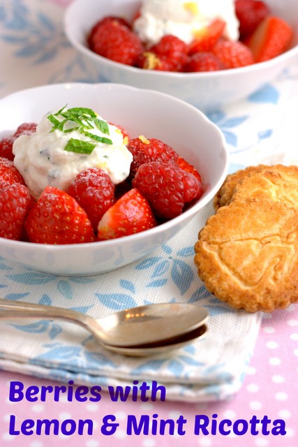 Lemon & mint ricotta "cream"