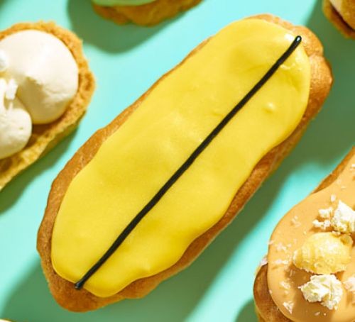 Lemon & passion fruit runway eclairs