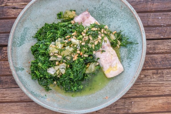 Lemon & pine nut oven supper