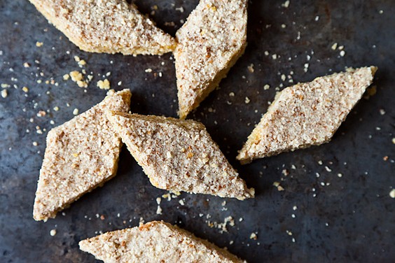 Lemon almond cornmeal diamonds