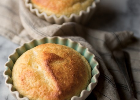 Lemon-almond soufflés