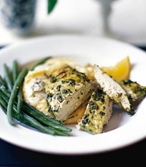 Lemon and basil grilled chicken with creamy polenta