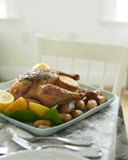 Lemon and basil-roasted chicken