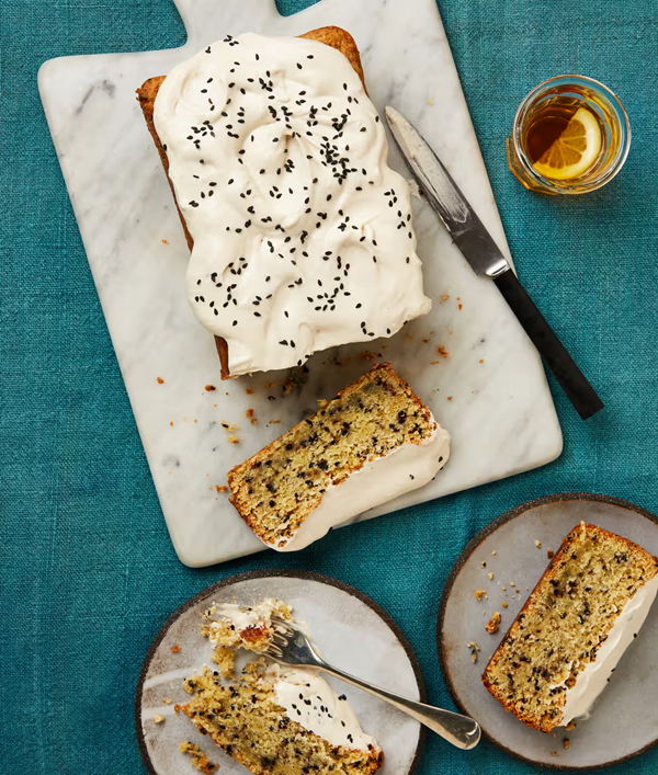 Lemon and black sesame loaf cake