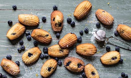 Lemon and blueberry madeleines