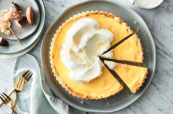 Lemon and finger lime tart