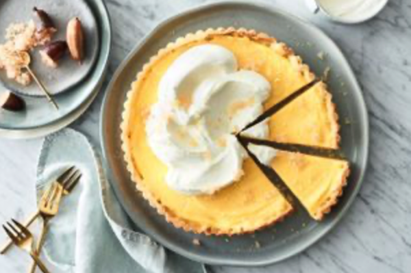 Lemon and finger lime tart
