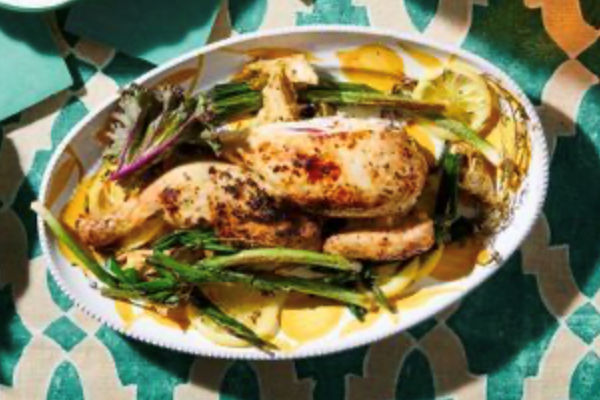 Lemon and garlic chicken traybake