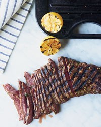 Lemon-and-garlic marinated flat iron steak