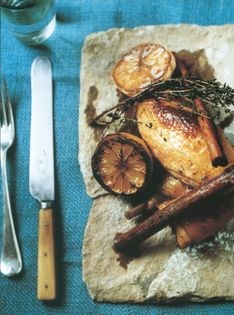 Lemon and garlic roasted chicken with Moroccan spices