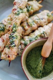 Lemon and herb chicken kebab