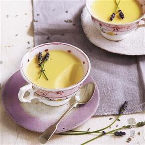 Lemon and lavender possets
