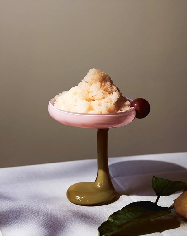Lemon and lychee sherbet (with a shot)