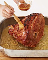 Lemon-and-pickled-pepper-glazed ham