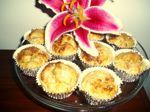 Lemon and poppy seed muffins with lemon syrup