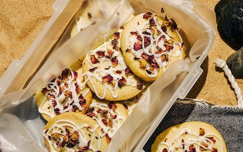 Lemon and rose shortbread biscuits