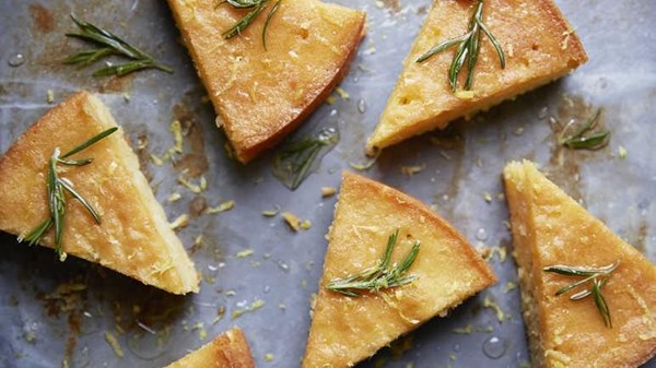 Lemon and rosemary almond cake
