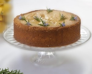 Lemon and rosemary polenta cake
