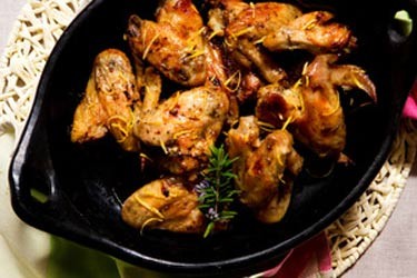 Lemon and rosemary roasted chicken wings