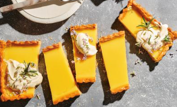 Lemon and rosemary tart