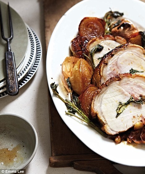 Lemon and sage stuffed loin of pork