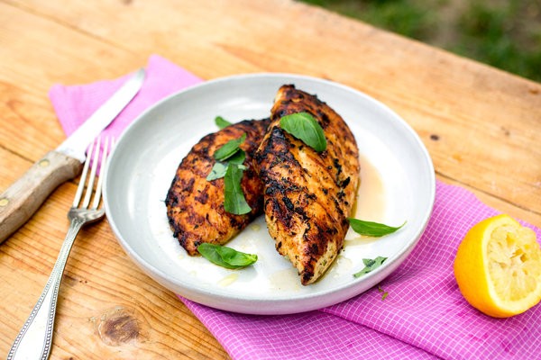 Lemon and thyme grilled chicken breasts